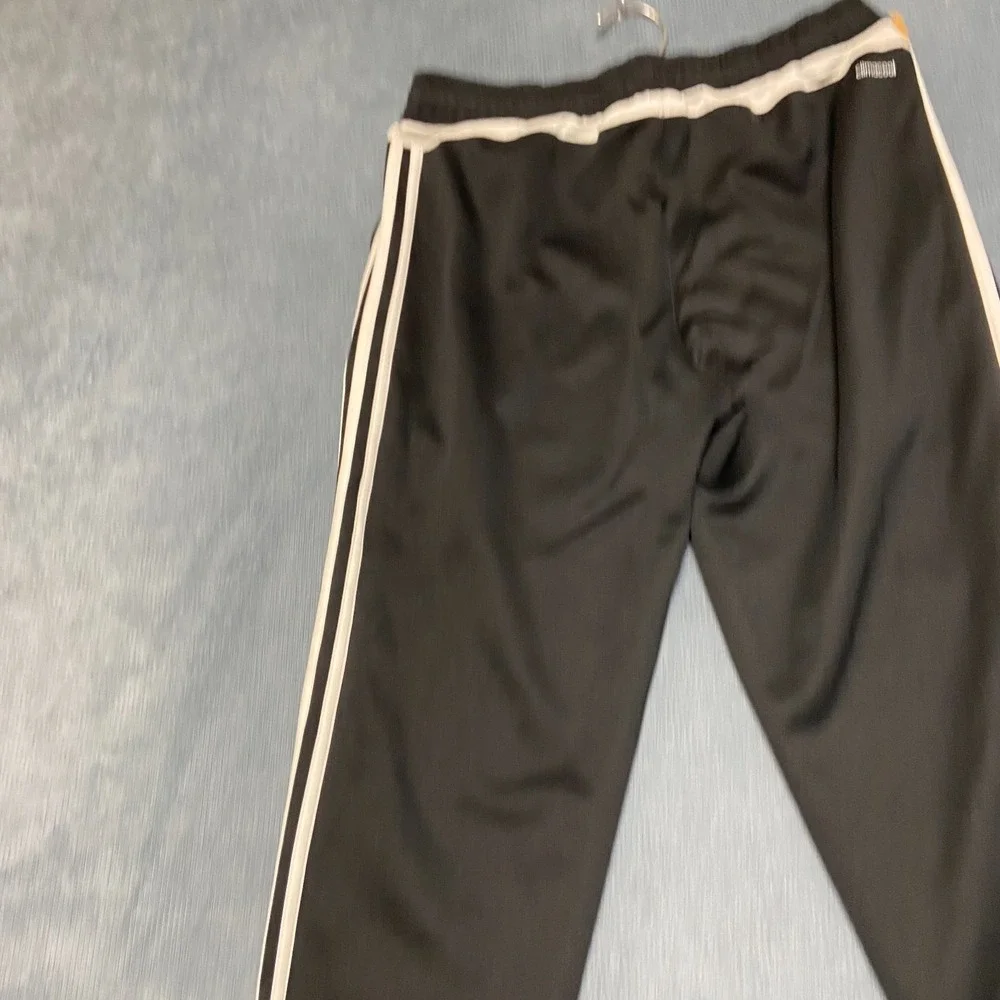 Adidas Climacool Track Pants Mens XL Black White Logo 3 Stripes Tapered Leg Yoga
